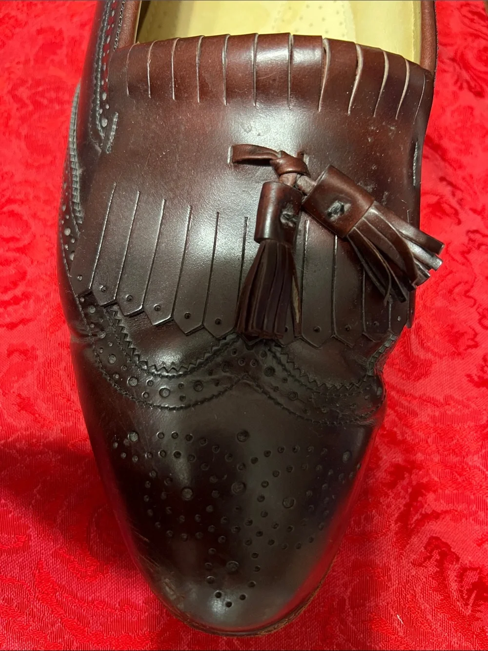 Bostonian Impressions Men’s 15 B/C Burgundy Leather Kiltie Tassel Loafers USA
